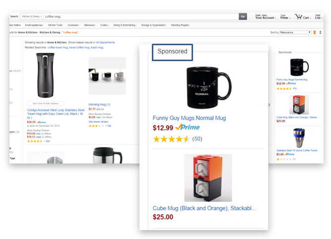 Amazon sponsored products on search 