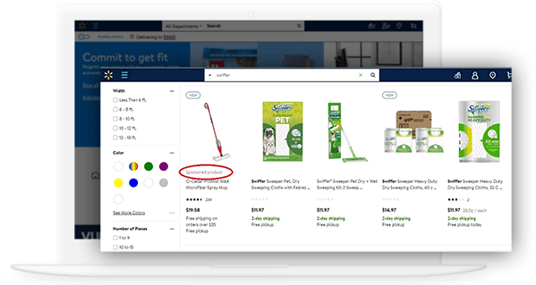 Example of a Sponsored Product on a Walmart.com search results page