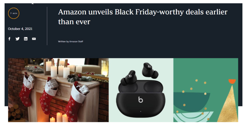 Amazon launched the holiday season on October 4th this year with deals not usually seen until Black Friday.