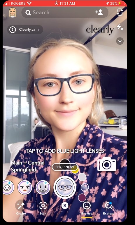 example of clearly using Snapchat lenses for social commerce