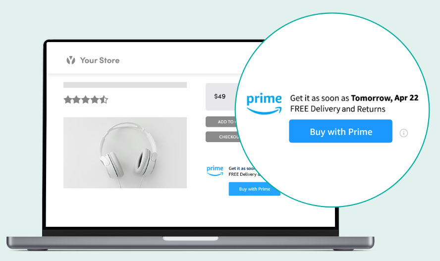 Example of Buy With Prime Site