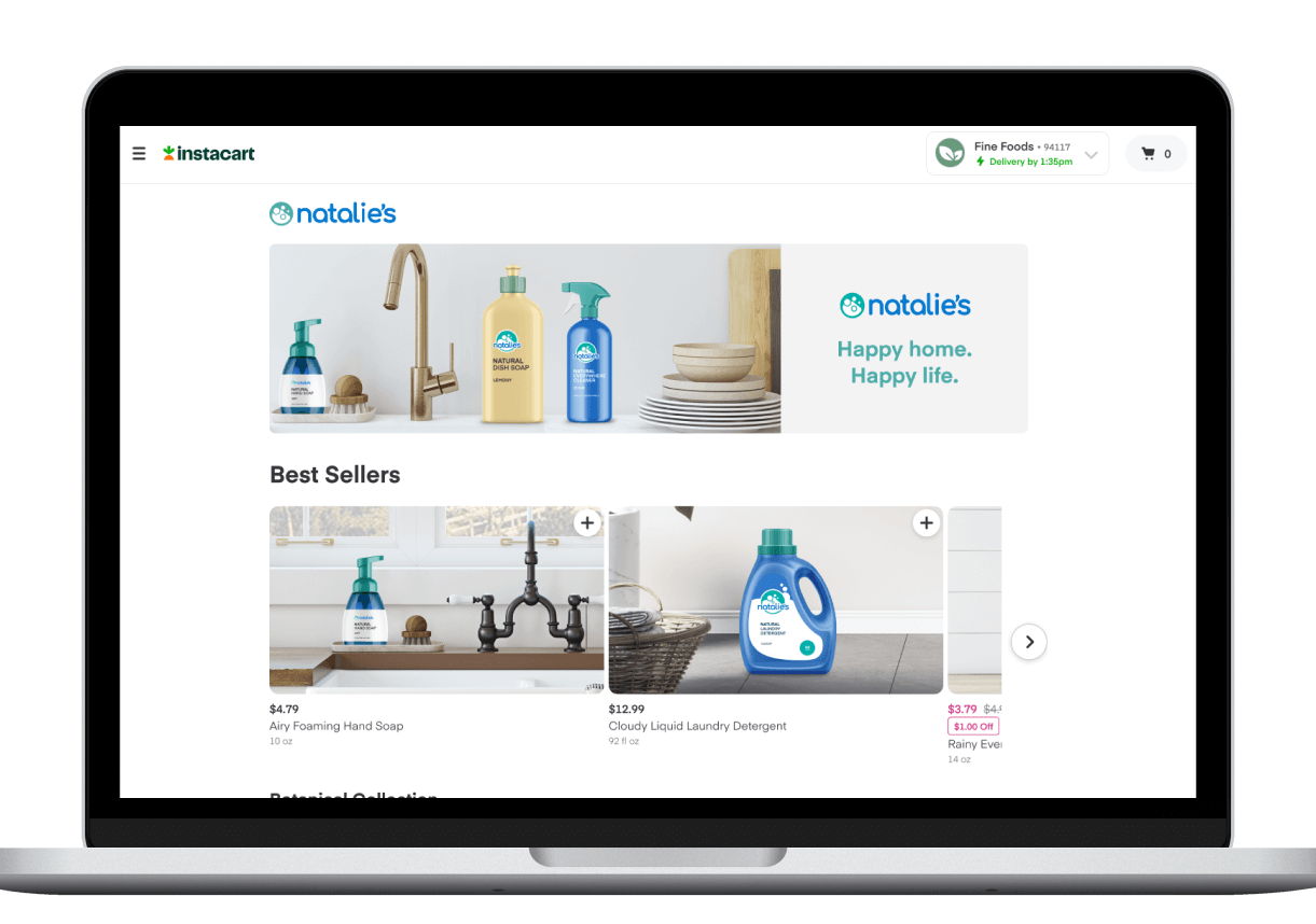 example of brand pages on instacart