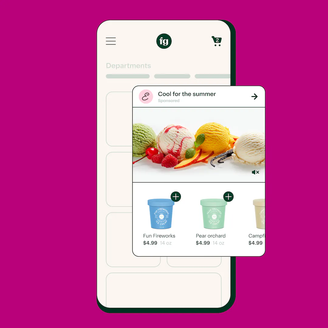 example of shoppable vide ad on instacart