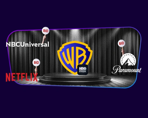 graphic depicting logos such as Warner Bros, Netflx, NBCU, and Paramount