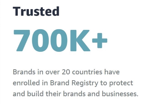 Screenshot from the Amazon Brand Registry homepage