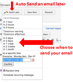 Auto send emails at a later time with Boomerang
