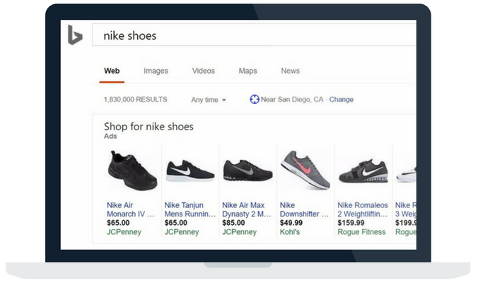 bing shopping product listing on desktop browser