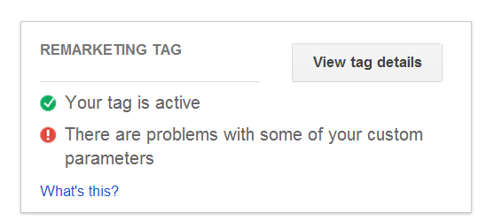 Google Dynamic Remarketing tag details