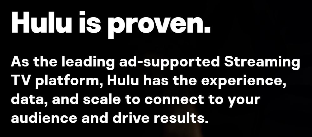 Hulu is the leading ad-supported streaming tv platform