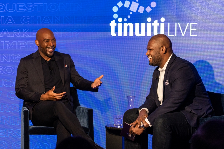 Karamo Brown and Brian Norris on stage at Tinuiti Live 2023