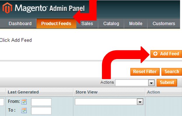 magento feed exporter, send feeds from magento