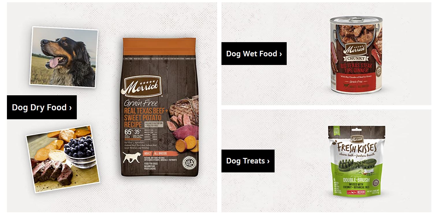 Merrick Amazon Store dog food options