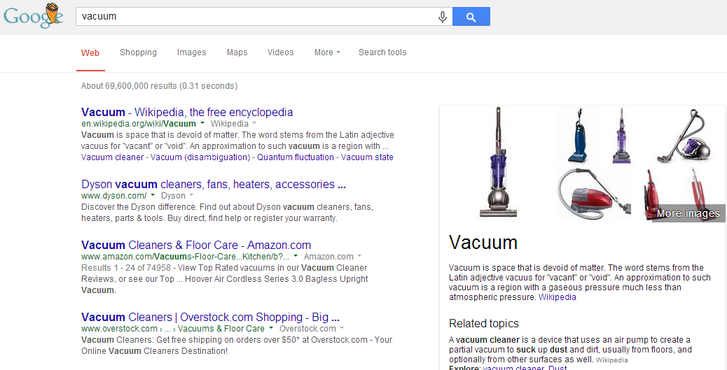 Google Shopping Knowledge Graph test 