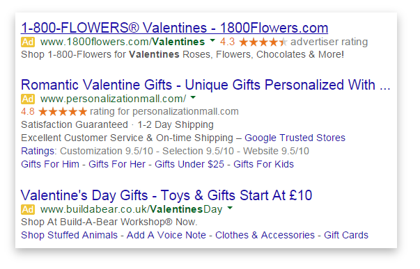 PPC Valentines tips for AdWords advertisers