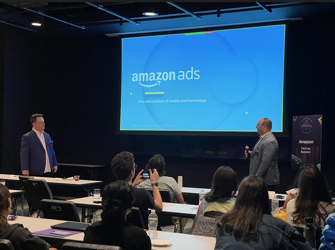 Amazon team giving a presentation at Tinuiti Display Division Summer School 2022