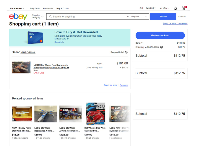 example of retail media advertising with eBay sponsored product carousel