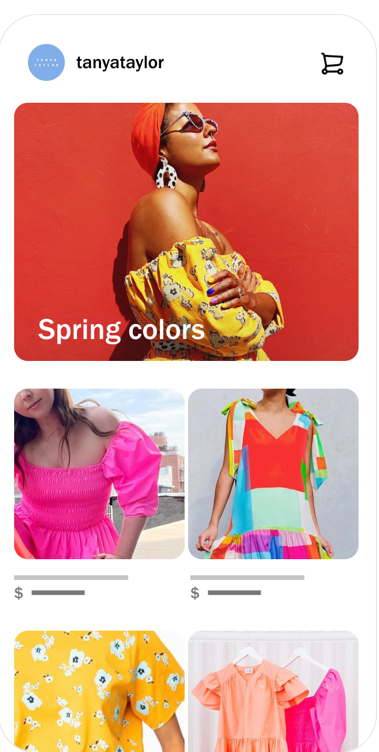 Example of social commerce using Instagram shop