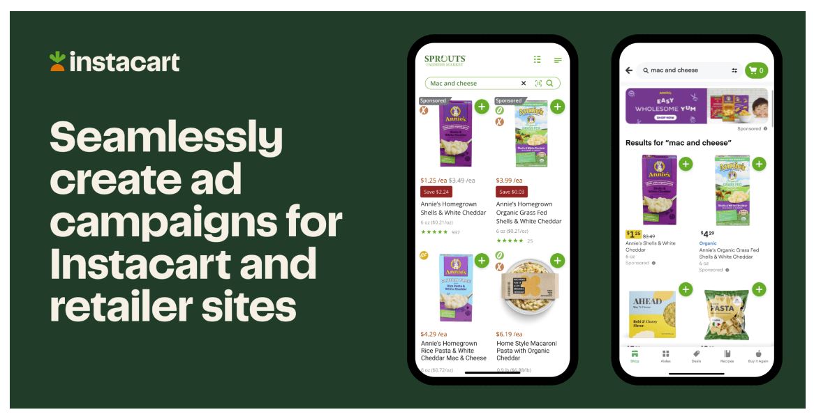 Seamlessly create ad campaigns for Instacart and retailer sites banner