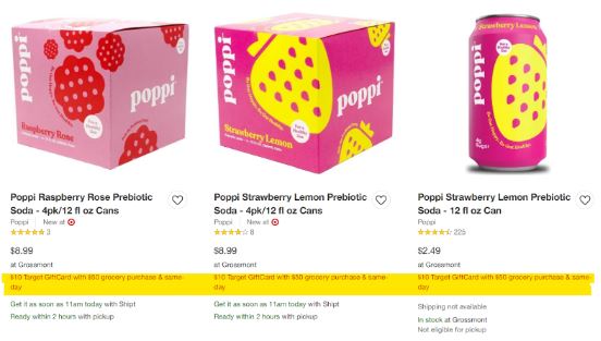 Target deal days grocery gift card promotion example