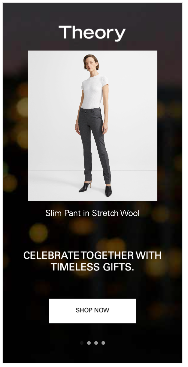 theory women's slim pants in stretch wool ad