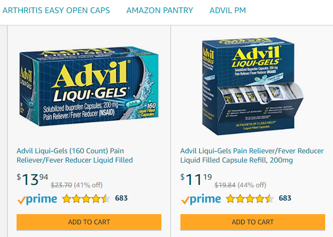 amazon store examples advil