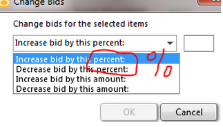 Bing Ads editor, change bid percentage