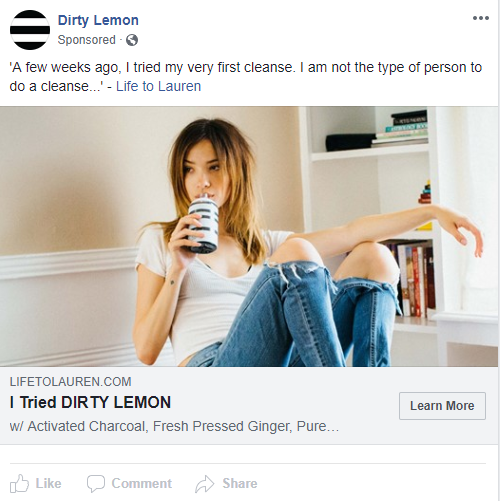 dirty lemon facebook ad