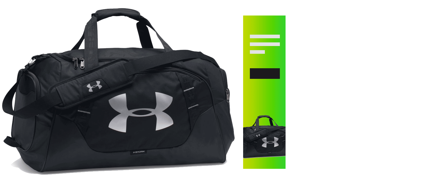 Example of Amazon video ad placement with Under Armour bag