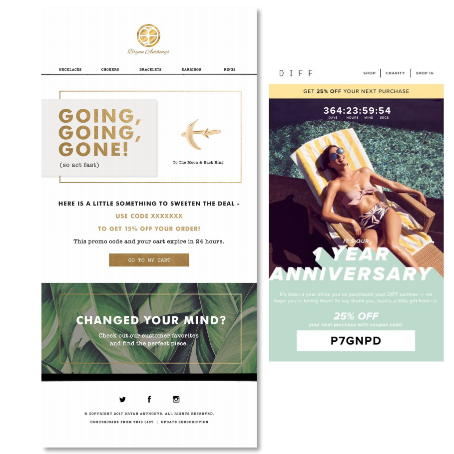 example of good branding in email design from Bryan Anthonys and Diff