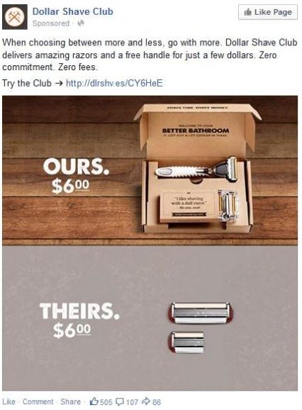dollar shave club best facebook ads examples 2018 8