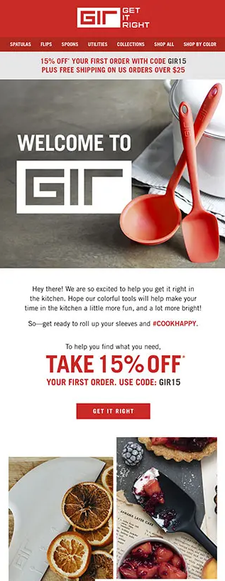 gir welcome email series