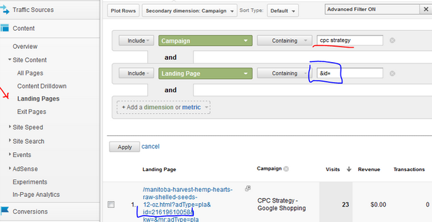  Tracking Google Adwords Product Targets