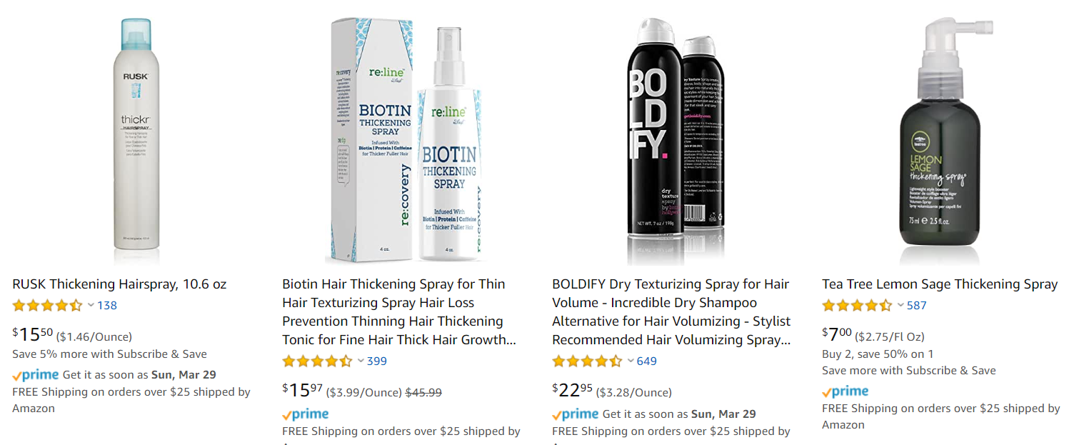 hair thickening spray on amazon