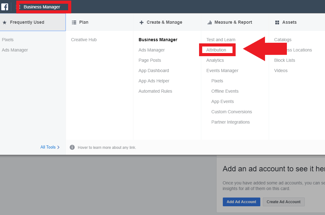 how to set up facebook attribution