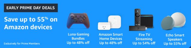 Early Prime Day 2023 banner promoting Amazon devices