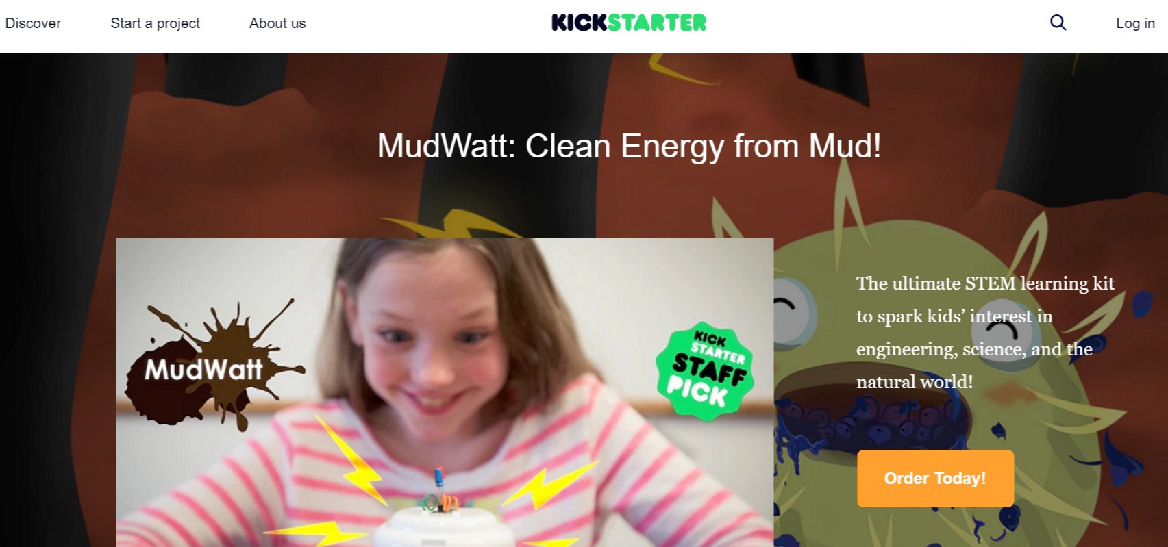 kickstarter page for mudwatt