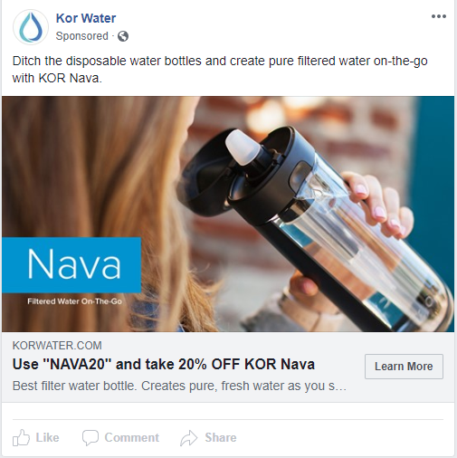water bottle ad
