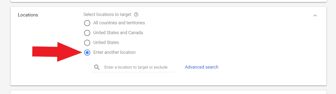 youtube adwords location targeting