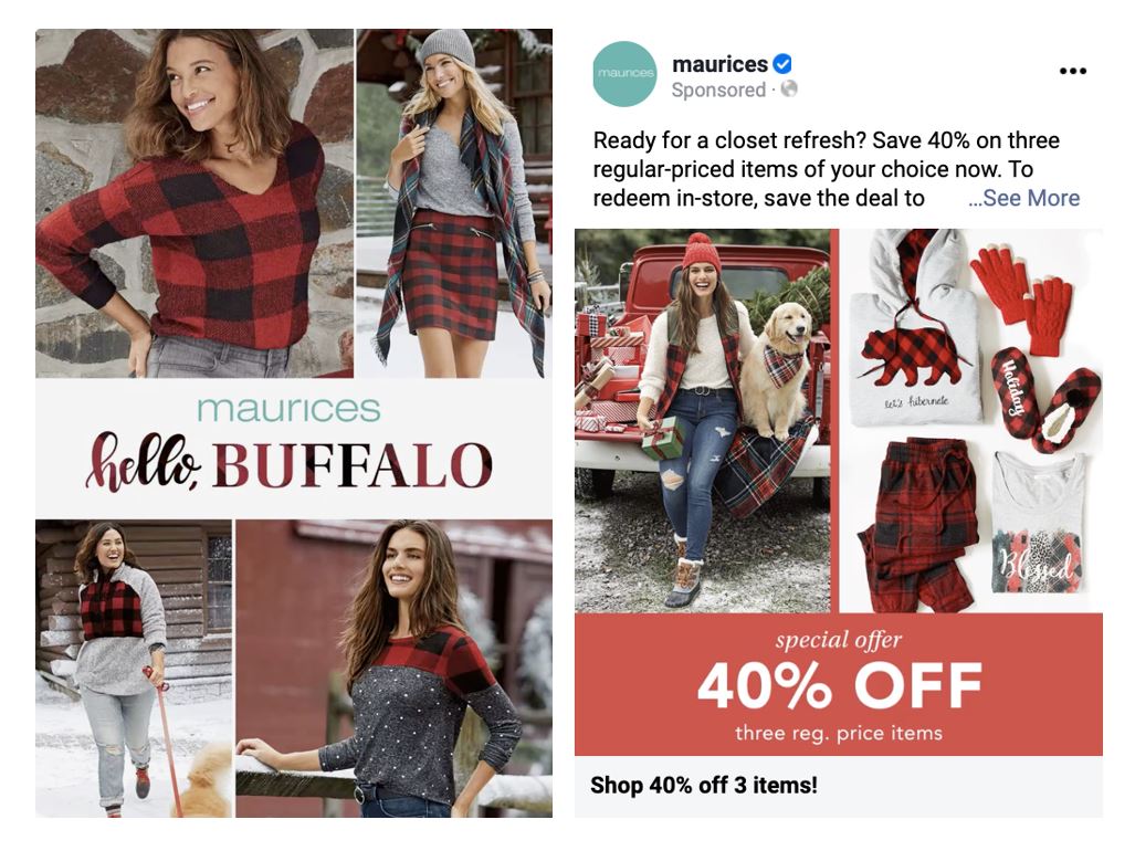 Maurices ad examples