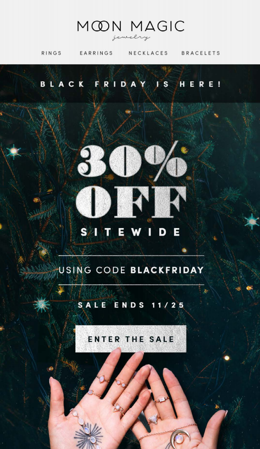 black friday holiday email example