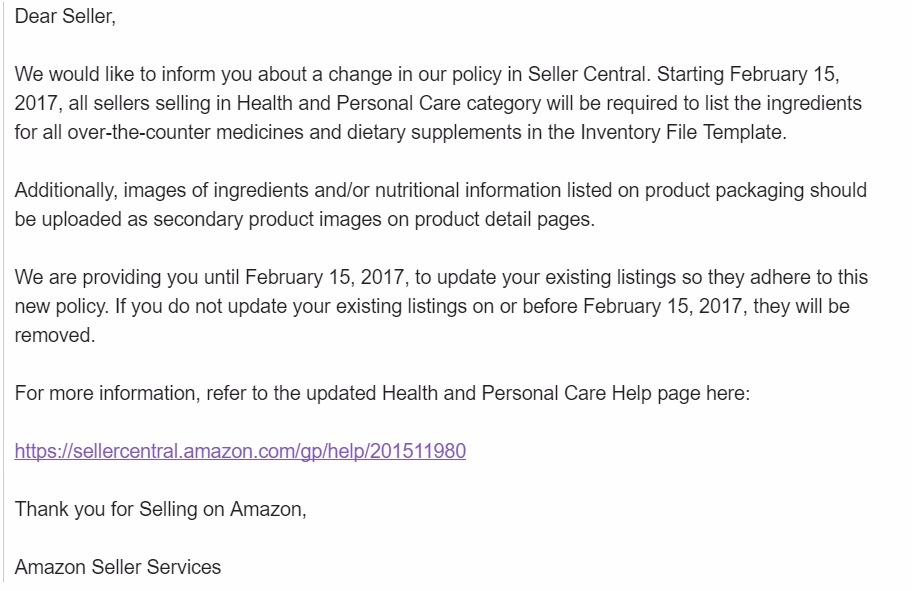 amazon health and personal care category requirements