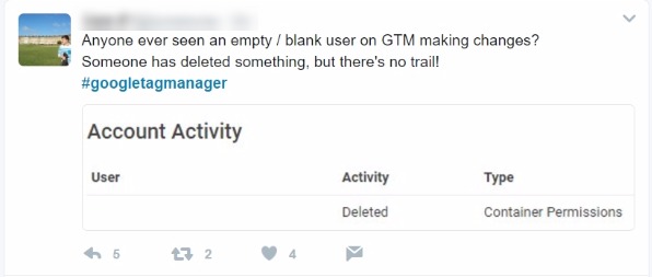google tag manager twitter complaint