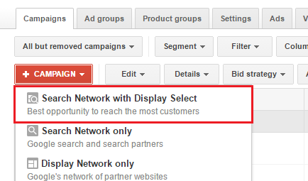 search network with display select