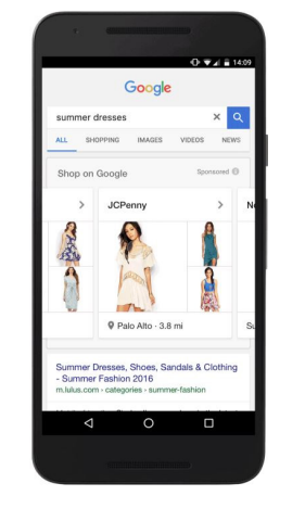 showcase shopping ad google