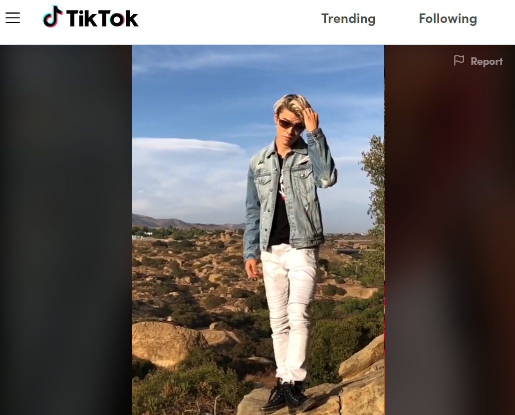Tiktok ad example for Guess Jeans with influencer wearing denim