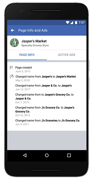 facebook view ads and info