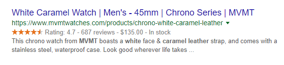 white caramel google result for mvmt watches title modifiers