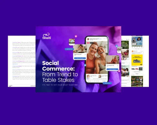 preview of social commerce guide with title slide and two sample pages