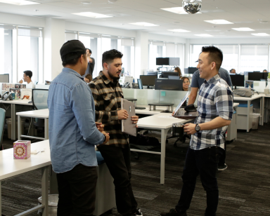 employees collaborating in the office