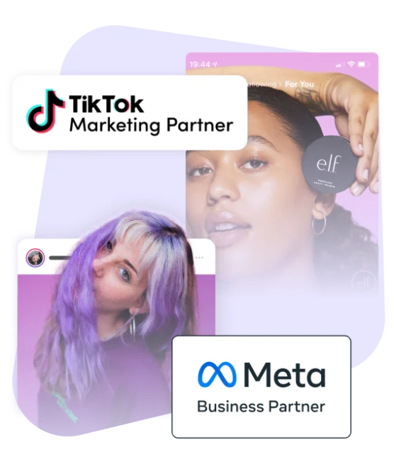 TikTok Marketing partner and Meta Business Partner badges